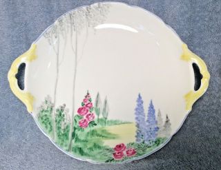 Antique Vintage Bishop England Hand Painted Plate Dish Serving Platter Bowl 10.  5