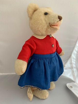 Rare 1950 ' s Vintage_hi antique Steiff Germany dressed TEDDYLI Girl Teddy Bear 4