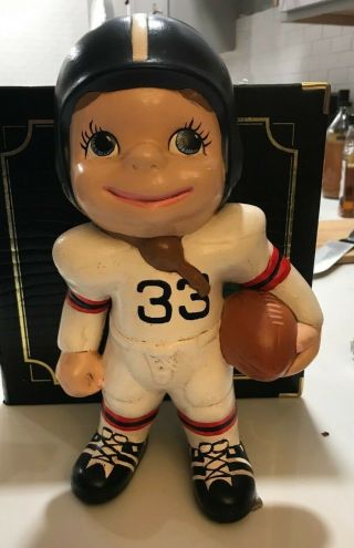 Vintage 11 " Ceramic Statue 33 Chicago Bears Football Player Art See Scans Read