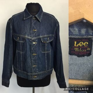 1950s Lee 101 - J Denim Jacket - Rare Red Label - Sanforized Cotton Xl - 46