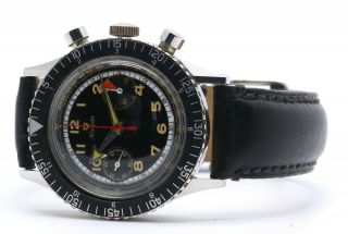 °° •• Vintage Nivada Grenchen Chronograph Aviator Divers Watch Valjoux 23 •• °°