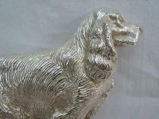 Solid Silver Model of A Spaniel By Albert Edward Jones Birmingham 1970. 11