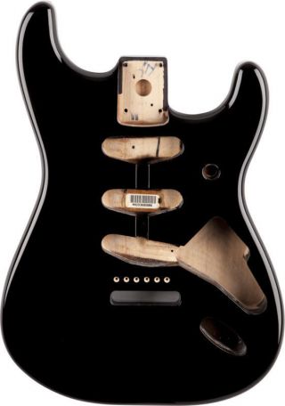 Fender Vintage 60s Stratocaster Replacement Body Alder,  Black 0998003706