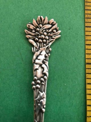 ANTIQUE TIFFANY & COMPANY STERLING SILVER.  925 FORK HOLLY & BERRIES 32G RARE 2