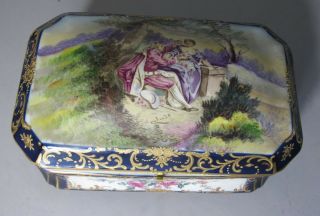 Large 11 " Vintage Hand - Painted French Sevres Box C.  1950 Antique Porcelain