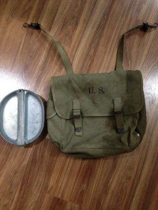 Ww2 M1936 Musette Bag And Mess Tin