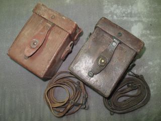 Wwii M14 Leather Carrying Case & Strap Mortar Artillery 60mm 81mm For M4 Sight