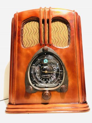 Antique Old Iconic 1938 Zenith " Walton " 7 - S - 232 Art Deco Vintage Radio