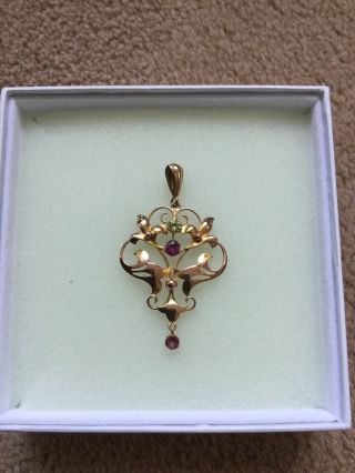 Edwardian Rose Gold And Yellow Gold Lavatier Pendant