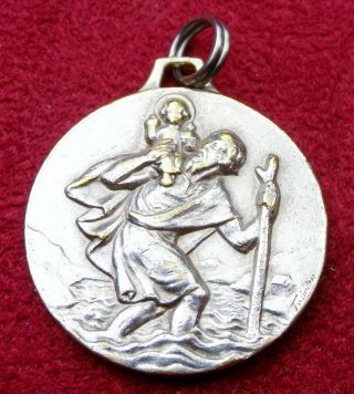 WWII Chaplains Vintage Catholic St.  Christopher D - day 1944 Protection Medal 4