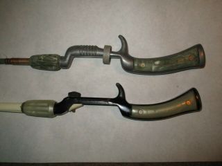 vintage rare ST CROIX and J.  C.  HIGGINS pistol grip fishing rods,  5 1/2 feet 3