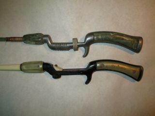 vintage rare ST CROIX and J.  C.  HIGGINS pistol grip fishing rods,  5 1/2 feet 7