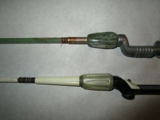 vintage rare ST CROIX and J.  C.  HIGGINS pistol grip fishing rods,  5 1/2 feet 8