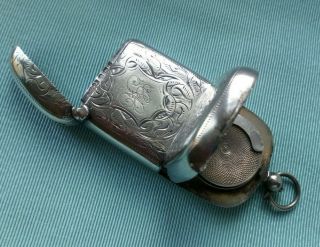 Quality Edwardian Silver Combination Vesta / Sovereign Case,  1906,  43gm Vgc