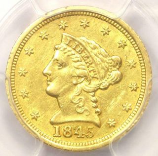 1845 - D Liberty Gold Quarter Eagle $2.  50 - Pcgs Au Details - Rare Dahlonega Coin