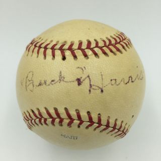 Rare Bucky Harris Single Signed Autographed Baseball Ny Yankees Hof Jsa