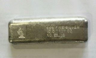 Rare Vintage Ga 10 Oz.  999 Fine Silver Bar Golden Analytical E3428