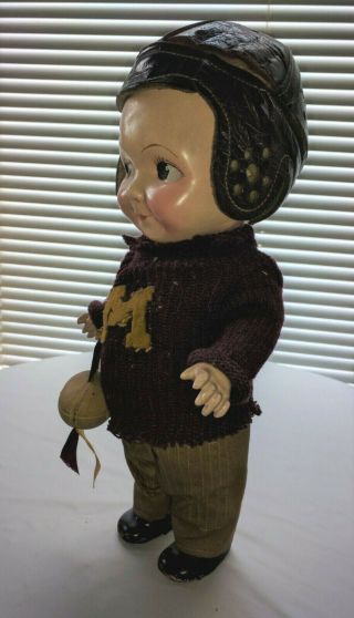 Vintage Buddy Lee Doll,  Football Player or Fan,  M on sweater front,  7 on back 2