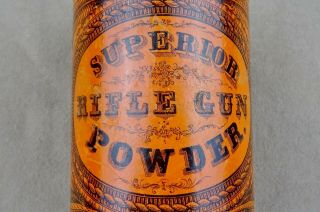 Superior Rifle Gun Powder Antique Tin - Small 1/2 lb.  Round Tin | Muzzleloader 8