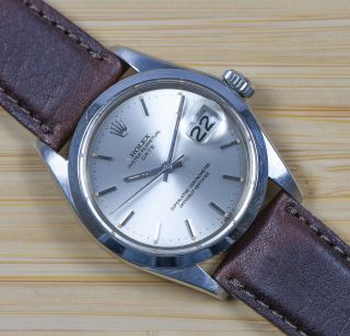 Vintage Rolex Oyster Perpetual Date Chronometer Ss Men 
