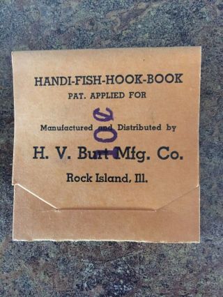 Vintage H.  V.  Burt Mustad Handi - Fish - Hook - Book