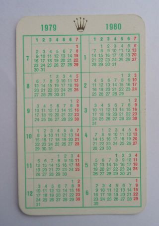 Vintage Rolex calendar from 1979 - 1980,  Wallet & Translation 5513 1680 1675 6263 6