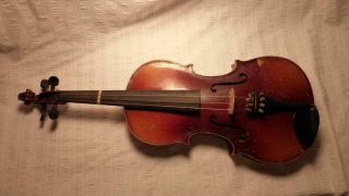 Vintage Stradivarious Full Size Violin In Hard Case W/ Bausch Bow
