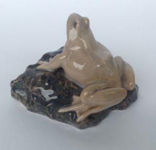 VERY RARE ROYAL COPENHAGEN PORCELAIN FROG ON ROCK FIGURINE 884 PRE 1923 3