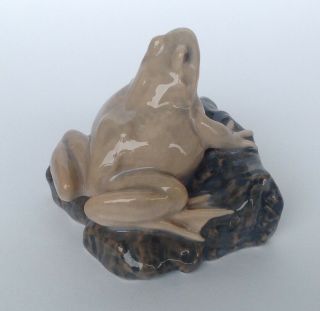 VERY RARE ROYAL COPENHAGEN PORCELAIN FROG ON ROCK FIGURINE 884 PRE 1923 4