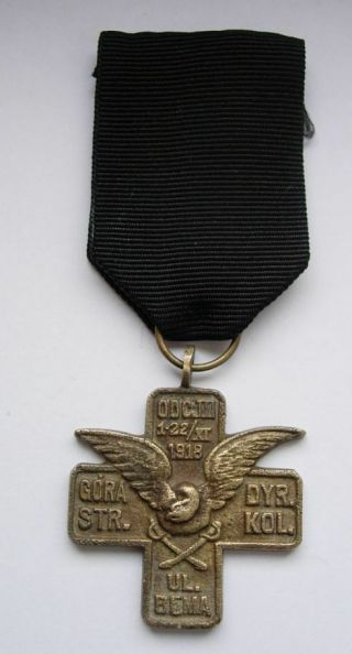 Polish Poland Wwi 1918 Lwow Lviv War Ukraine Cross Bema Gora Str.  Medal