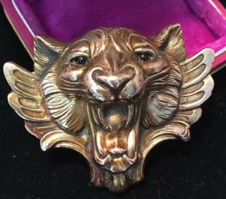 Vintage Jewellery Gorgeous Rare ‘joseff’ Signed Roaring Lion Brooch Pin