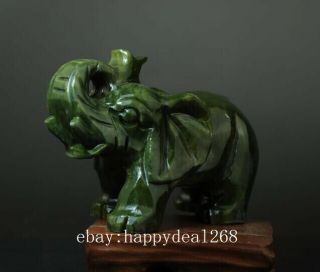 China old hand - made South natural jade water absorption Elephant statue 01 b02 2