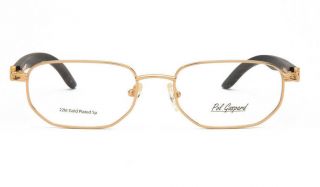Pol Gaspard Vintage Eyeglasses Frames,  22KT Gold Plated Frame Wood Templ 3
