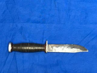 Vintage WWII US Army US Military Schrade - Walden Fighting Knife H - 15 5 1/4 inches 2