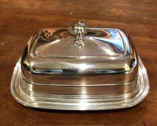 CHRISTOFLE Silverplate Butter Dish & Lid with Glass Insert,  NO MONOGRAM 2