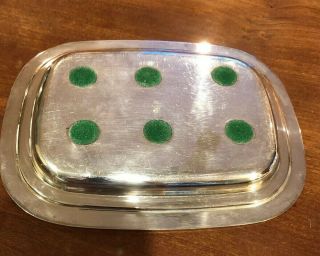 CHRISTOFLE Silverplate Butter Dish & Lid with Glass Insert,  NO MONOGRAM 6