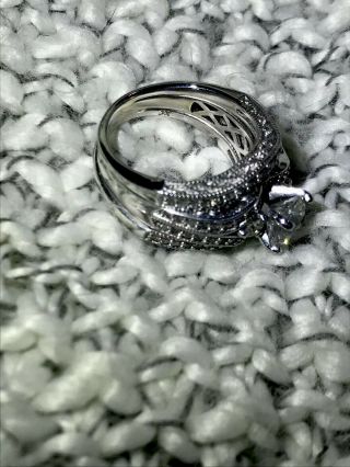Vintage style three stone diamond ring with wedding bands 5