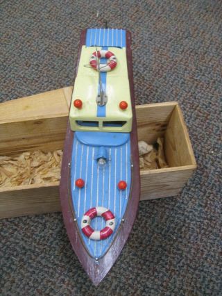 Vintage 1960 ' s Japanese Battery Powered Cabin Cruiser Boat 15 1/2 ' Attic Find 5
