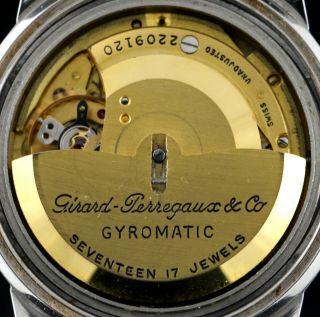 VINTAGE Girard Perregaux Gyromatic Automatic Stainless Steel Wristwatch w/Date 5