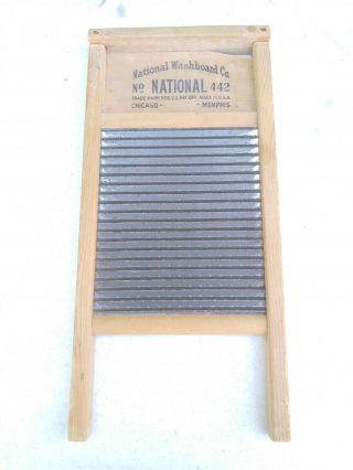 Vintage National Washboard Co 442 Chicago Memphis Metal Insert