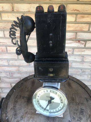 Gray Model Pay Station Cast Iron phone Vintage Pay Phone Early Piece RARE 2