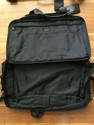 Vtg Tumi Black Napa Leather 2 pc Luggage Set Garment & Duffel Carry - on Bag 3