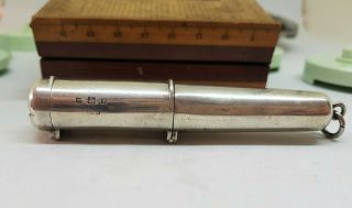 Rare Antique Solid Silver Vesta Case & Cigar Holder 18.  1 G.