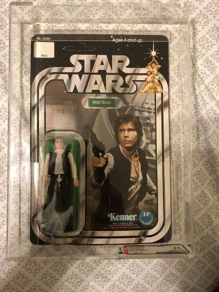 Star Wars Vintage Han Solo Small Head 12 Back - A Afa 75 Unpunched Moc
