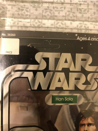 Star Wars Vintage Han Solo Small Head 12 Back - A AFA 75 UNPUNCHED MOC 2