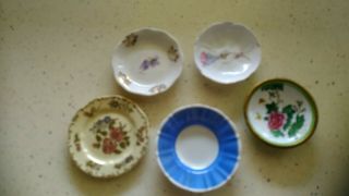 5 Vintage Butter Pats Various Sizes,  Makers