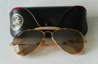 Vintage 1987 Ray - Ban B&l 24k Gold The General 50th Anniversary Aviator Large 58m