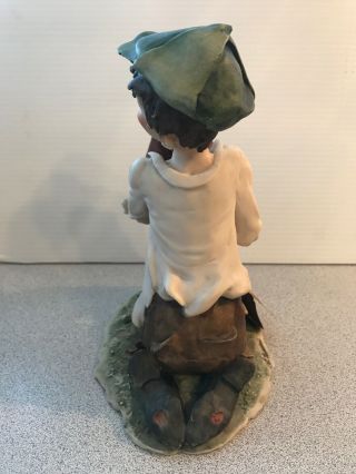 Capodimonte Italian Porcelain Figurine Boy W Dog Signed Numbered W Certificate 2