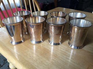 International Silver Company Silverplate/pewter Julip Cups Set Of 8