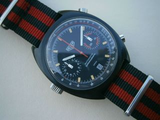 Rare 1970’s Heuer Monza economy vintage sport chronograph wristwatch cal.  12 2